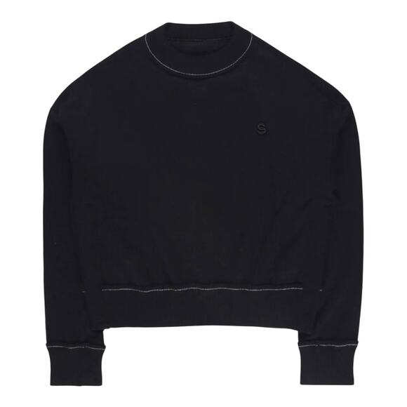 Sacai Embroidered-logo Cashmere Jumper In Black M